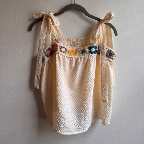 Cider Square‑Neck Bowknot Cami Large • Fast Chicago Shipping • Cottagecore - Picture 3 of 7